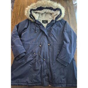 Torrid Hooded Parka Coat With Faux Fur Trim & Fleece Lining size 2X